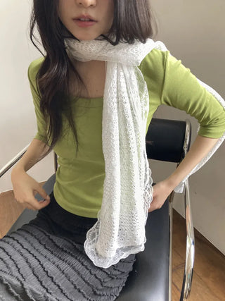Ether Lace Knitting Long Scarf