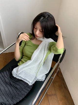 Ether Lace Knitting Long Scarf