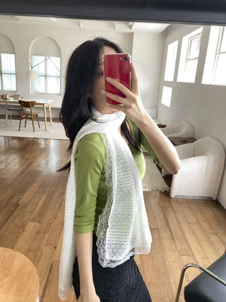 Ether Lace Knitting Long Scarf
