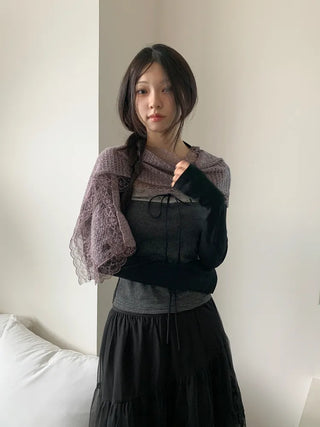 Ether Lace Knitting Long Scarf