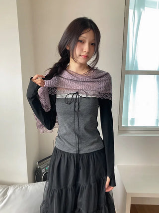 Ether Lace Knitting Long Scarf