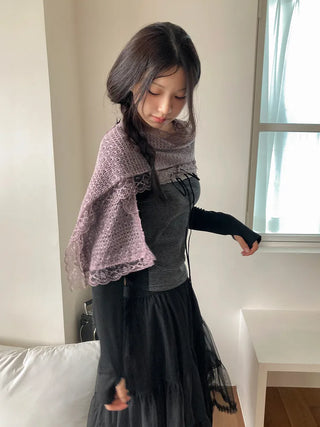 Ether Lace Knitting Long Scarf