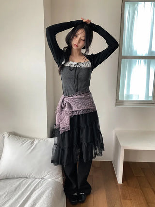 Ether Lace Knitting Long Scarf