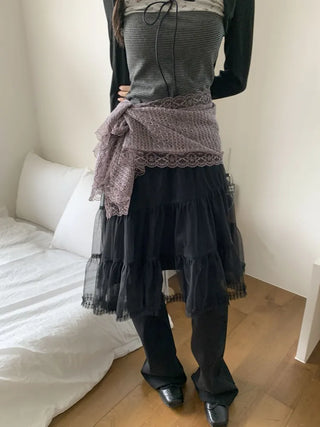 Ether Lace Knitting Long Scarf