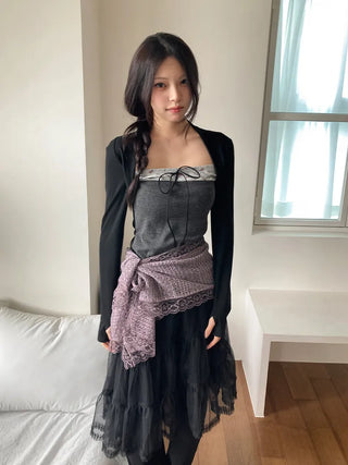 Ether Lace Knitting Long Scarf