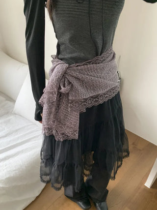 Ether Lace Knitting Long Scarf