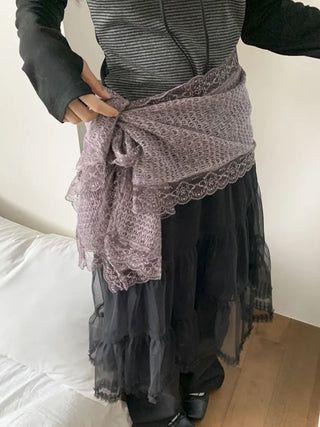 Ether Lace Knitting Long Scarf