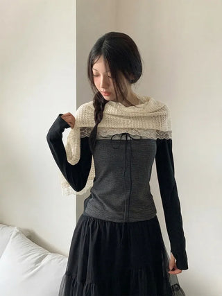 Ether Lace Knitting Long Scarf