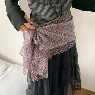 Ether Lace Knitting Long Scarf