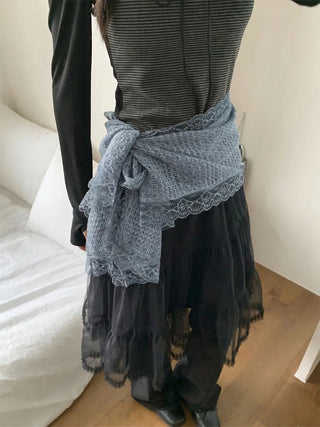 Ether Lace Knitting Long Scarf