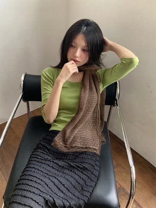 Ether Lace Knitting Long Scarf