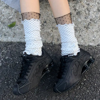 Dot Flower See-through Layered Socks Leg Warmer Knee Socks Collection