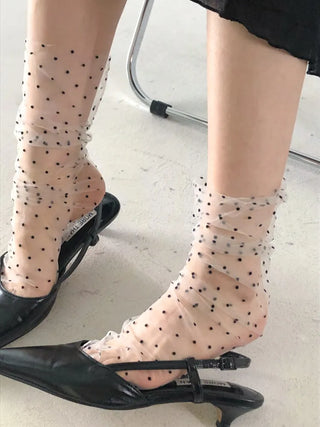 Dot Flower See-through Layered Socks Leg Warmer Knee Socks Collection