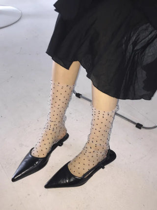 Dot Flower See-through Layered Socks Leg Warmer Knee Socks Collection