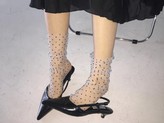 Dot Flower See-through Layered Socks Leg Warmer Knee Socks Collection