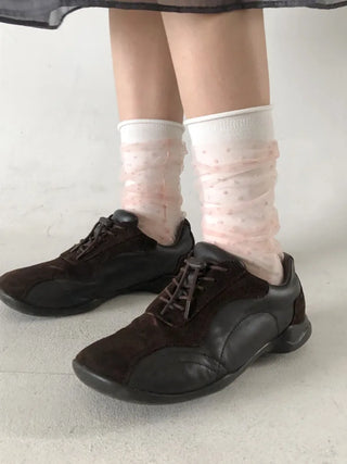 Dot Flower See-through Layered Socks Leg Warmer Knee Socks Collection