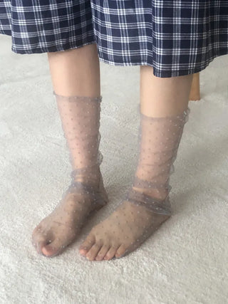 Dot Flower See-through Layered Socks Leg Warmer Knee Socks Collection