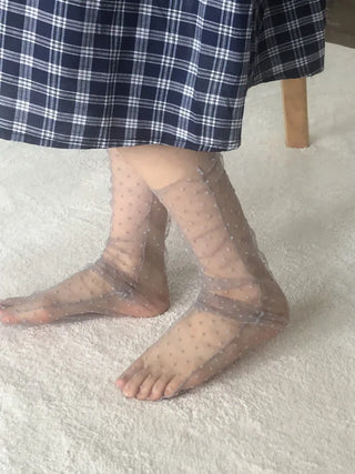 Dot Flower See-through Layered Socks Leg Warmer Knee Socks Collection