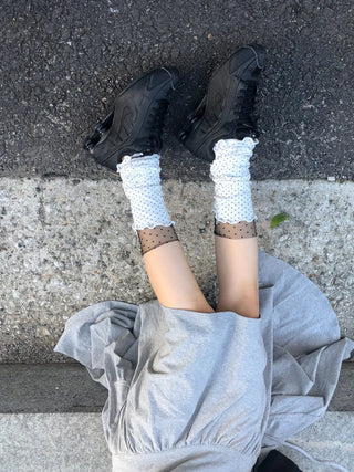 Dot Flower See-through Layered Socks Leg Warmer Knee Socks Collection