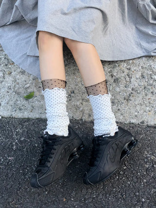 Dot Flower See-through Layered Socks Leg Warmer Knee Socks Collection