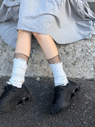 Dot Flower See-through Layered Socks Leg Warmer Knee Socks Collection