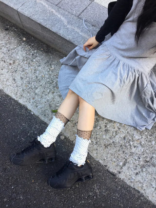 Dot Flower See-through Layered Socks Leg Warmer Knee Socks Collection
