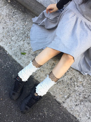 Dot Flower See-through Layered Socks Leg Warmer Knee Socks Collection
