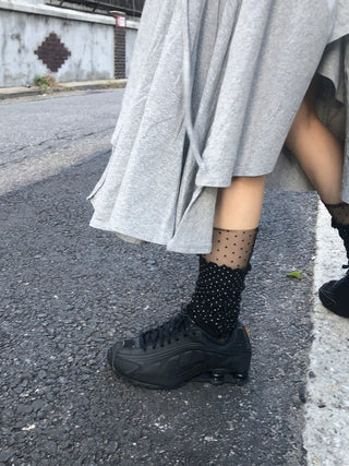 Dot Flower See-through Layered Socks Leg Warmer Knee Socks Collection