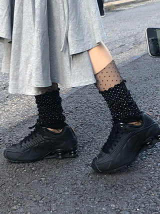 Dot Flower See-through Layered Socks Leg Warmer Knee Socks Collection