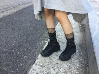 Dot Flower See-through Layered Socks Leg Warmer Knee Socks Collection