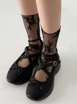 Dot Flower See-through Layered Socks Leg Warmer Knee Socks Collection