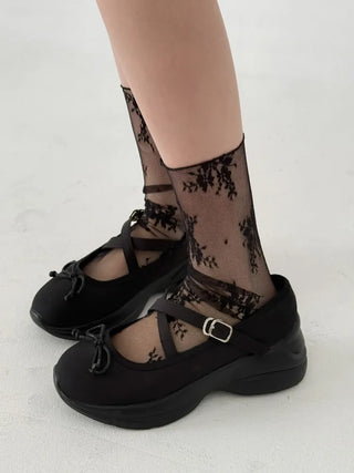 Dot Flower See-through Layered Socks Leg Warmer Knee Socks Collection