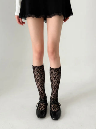 Dot Flower See-through Layered Socks Leg Warmer Knee Socks Collection