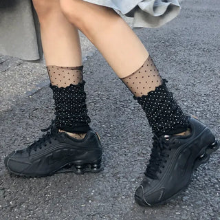 Dot Flower See-through Layered Socks Leg Warmer Knee Socks Collection