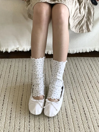 Dot Flower See-through Layered Socks Leg Warmer Knee Socks Collection