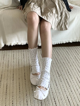 Dot Flower See-through Layered Socks Leg Warmer Knee Socks Collection