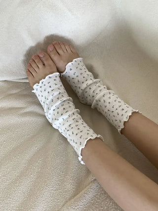 Dot Flower See-through Layered Socks Leg Warmer Knee Socks Collection