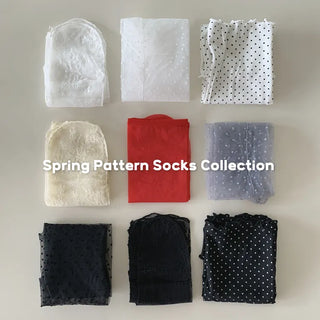 Dot Flower See-through Layered Socks Leg Warmer Knee Socks Collection