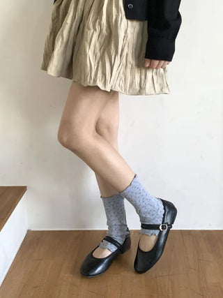 Dot Flower See-through Layered Socks Leg Warmer Knee Socks Collection