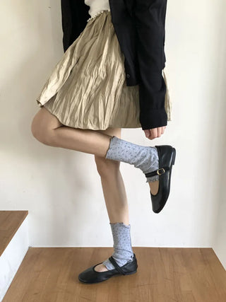Dot Flower See-through Layered Socks Leg Warmer Knee Socks Collection
