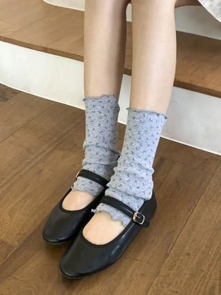 Dot Flower See-through Layered Socks Leg Warmer Knee Socks Collection