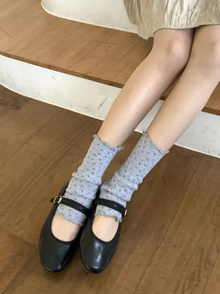 Dot Flower See-through Layered Socks Leg Warmer Knee Socks Collection