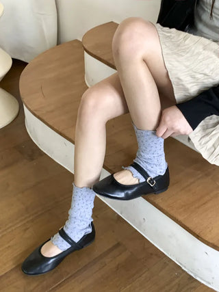 Dot Flower See-through Layered Socks Leg Warmer Knee Socks Collection