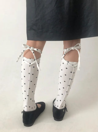 Dot Flower See-through Layered Socks Leg Warmer Knee Socks Collection
