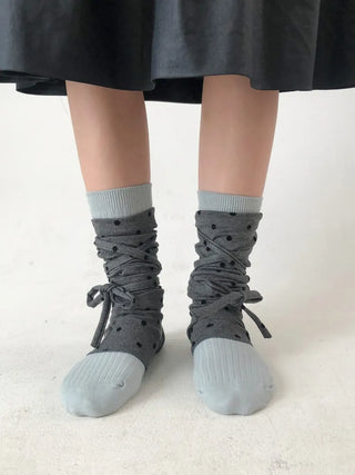 Dot Flower See-through Layered Socks Leg Warmer Knee Socks Collection