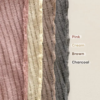 Line Punching Stripe Knit Triangle Bandana Scarf