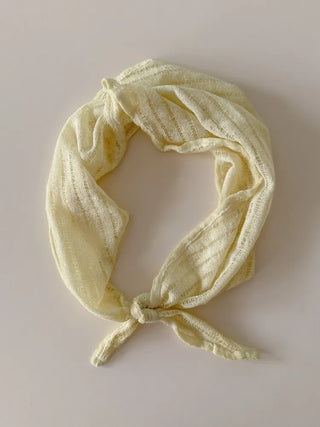 Line Punching Stripe Knit Triangle Bandana Scarf