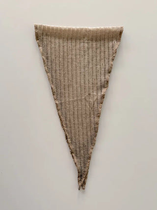 Line Punching Stripe Knit Triangle Bandana Scarf