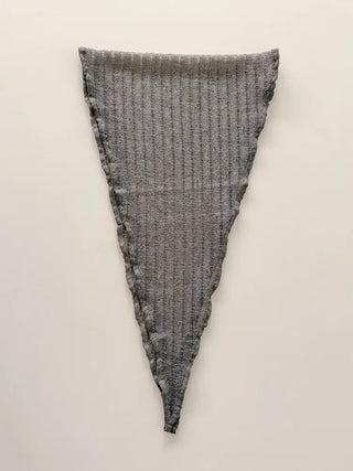 Line Punching Stripe Knit Triangle Bandana Scarf
