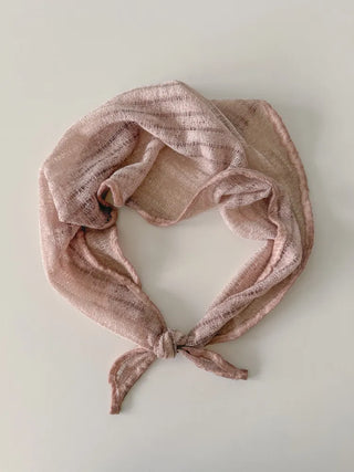 Line Punching Stripe Knit Triangle Bandana Scarf